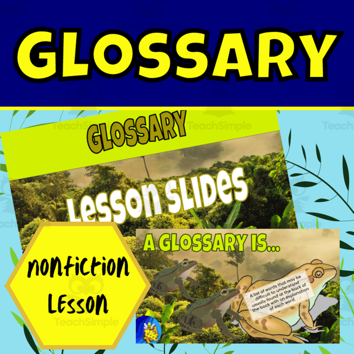 An educational teaching resource from Ezee 101 entitled Nonfiction glossary lesson rainforest downloadable at Teach Simple.