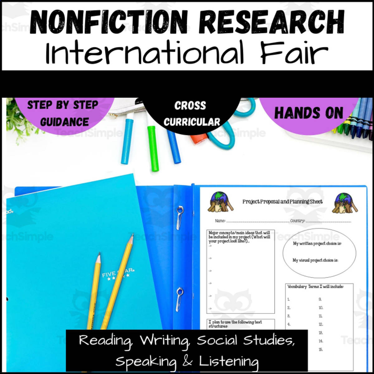 An educational teaching resource from Kel's Klass entitled Nonfiction Research - International Fair downloadable at Teach Simple.