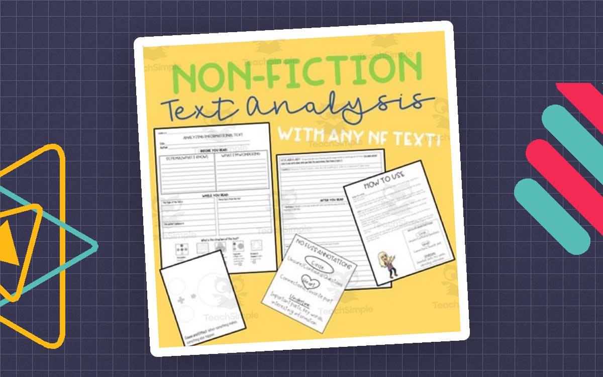 An educational teaching resource from Hey Teacher Shoppe entitled Nonfiction Text Analysis Packet downloadable at Teach Simple.