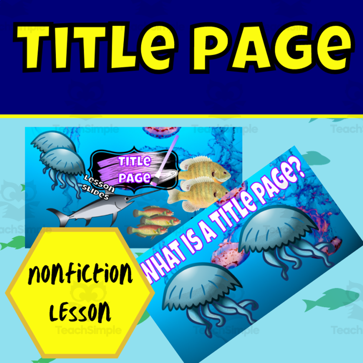 An educational teaching resource from Ezee 101 entitled Nonfiction Text Features: Title Page Lesson downloadable at Teach Simple.