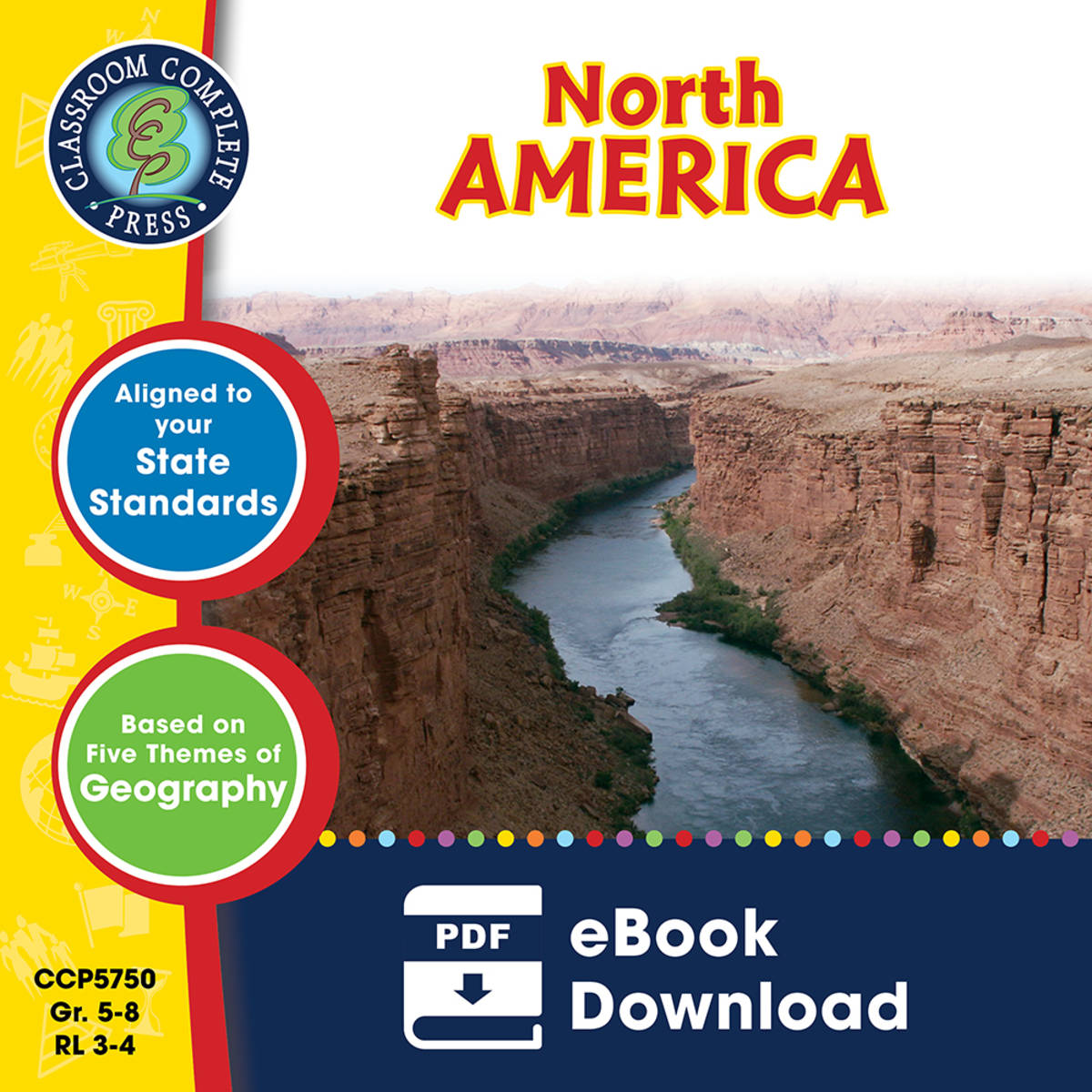 An educational teaching resource from Classroom Complete Press entitled North America Gr. 5-8 downloadable at Teach Simple.