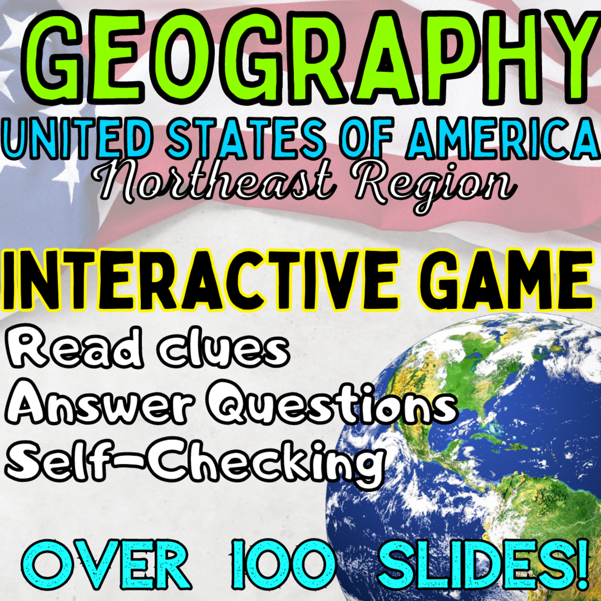 An educational teaching resource from Big Apple Teaching entitled Northeast Region United States Geography Game, Maps & Capitals downloadable at Teach Simple.