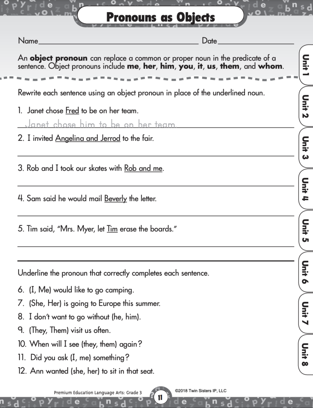An educational teaching resource from Twin Sisters Digital Media entitled Nouns, Verbs, and Adjectives Printable Workbook downloadable at Teach Simple.
