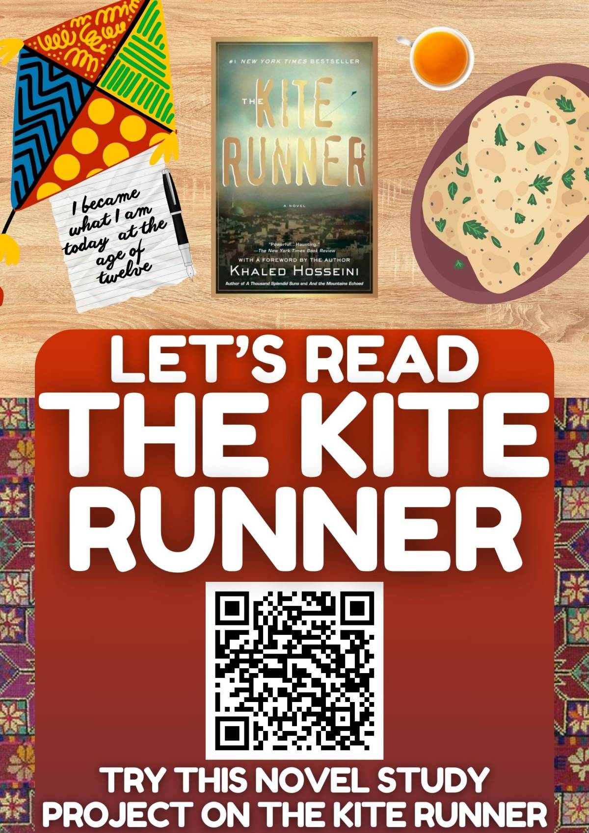 An educational teaching resource from Learning with Alan entitled Novel Study on "The Kite Runner" by Khaled Hosseini - Research Project downloadable at Teach Simple.