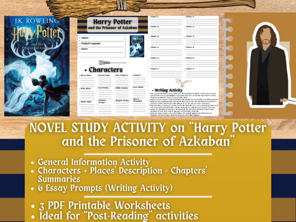 An educational teaching resource from Learning with Alan entitled Novel Study Worksheets on "Harry Potter and the Prisoner of Azkaban" downloadable at Teach Simple.