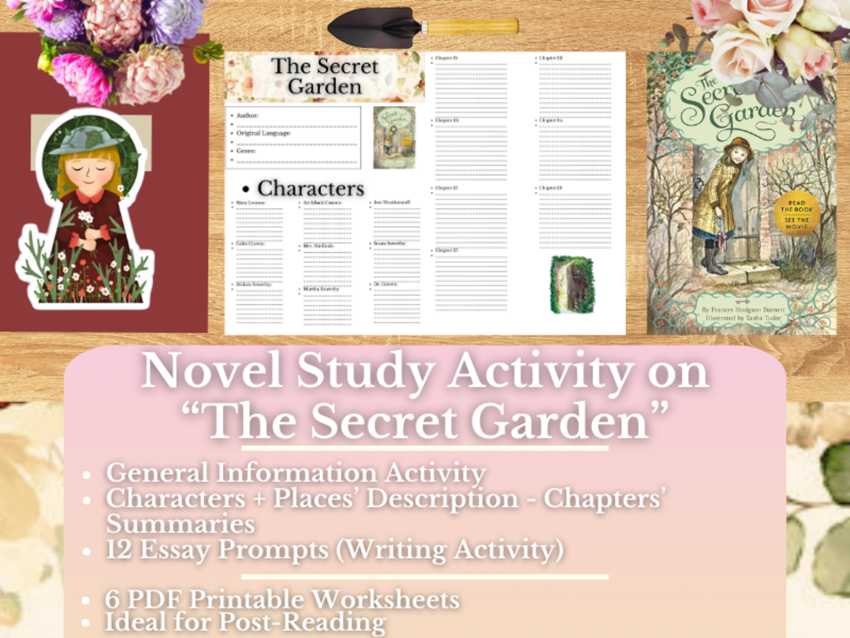 An educational teaching resource from Learning with Alan entitled Novel Study Worksheets - The Sercret Garden by Frances Hodgson Burnett downloadable at Teach Simple.