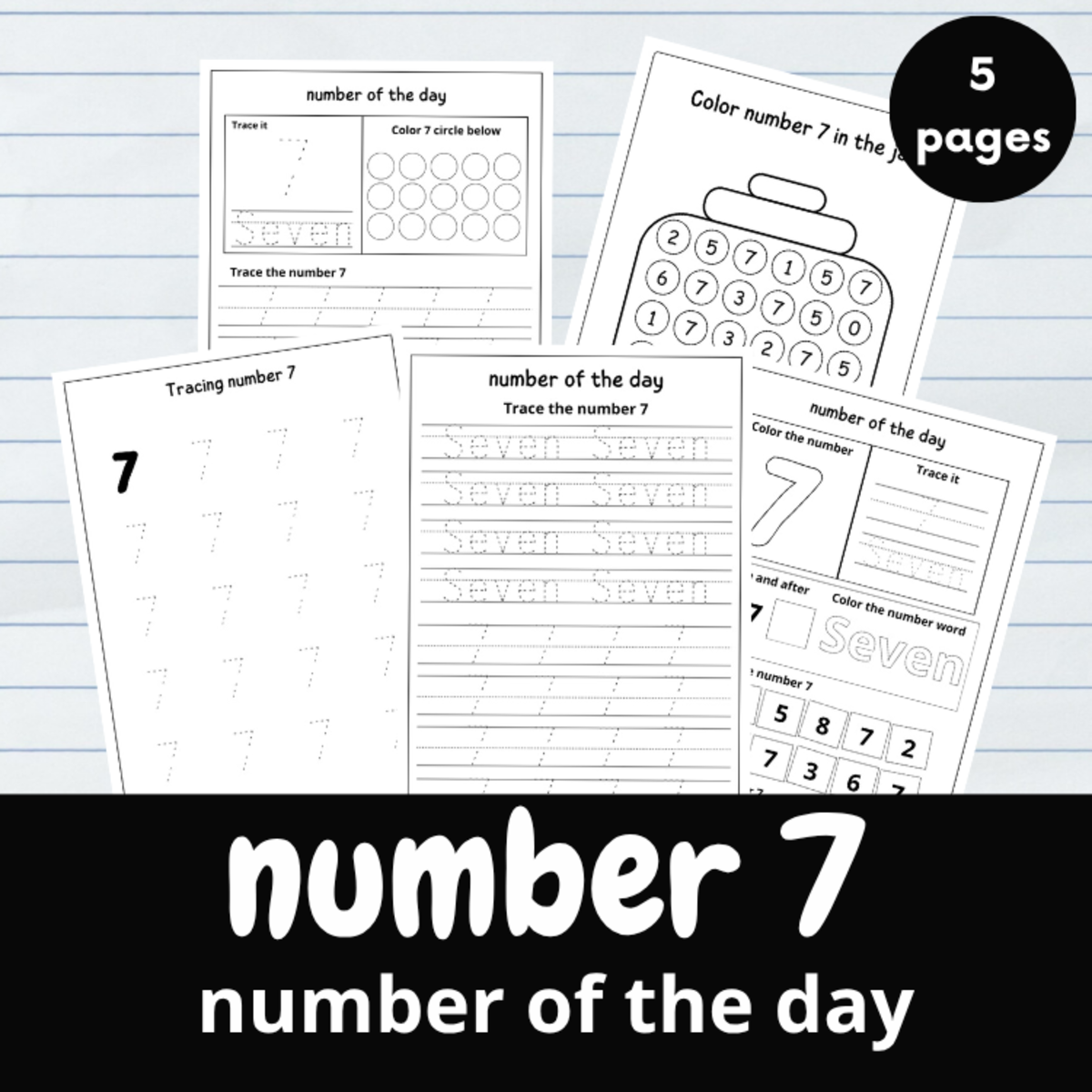An educational teaching resource from successful teachers resource entitled number 7 tracing worksheets pdf - number 7 practice sheet downloadable at Teach Simple.