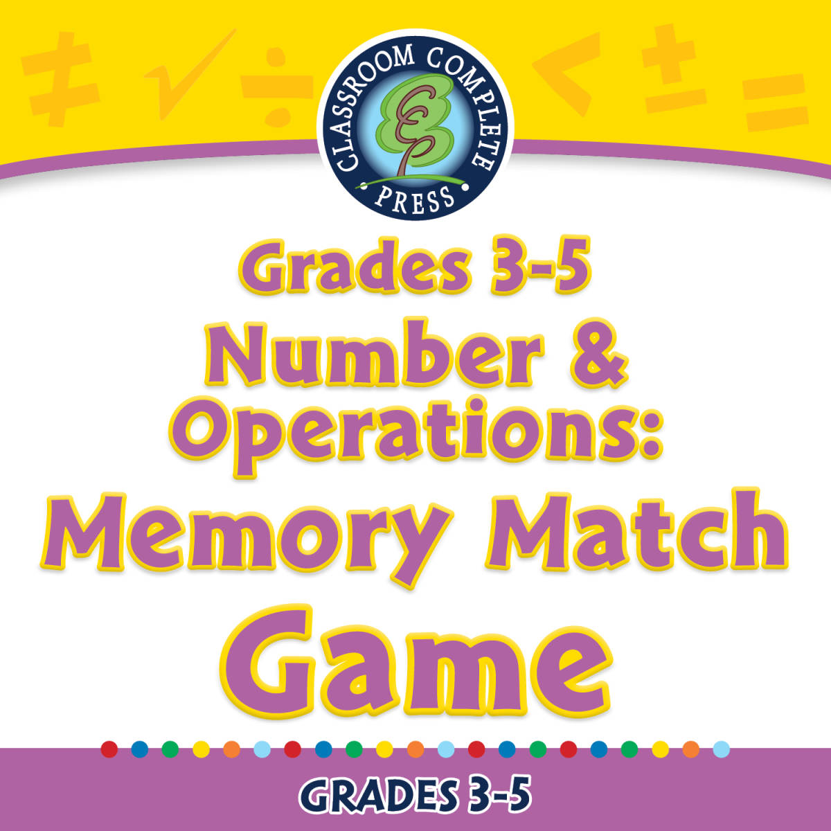 An educational teaching resource from Classroom Complete Press entitled Number & Operations: Memory Match Game for 3rd-5th - PC Software downloadable at Teach Simple.