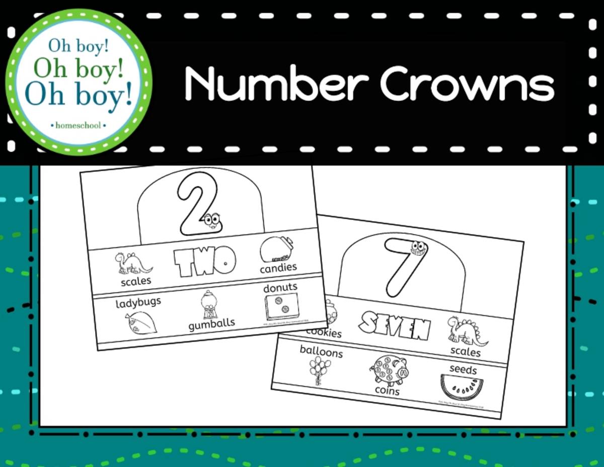 An educational teaching resource from Oh Boy Homeschool entitled Number Crowns downloadable at Teach Simple.