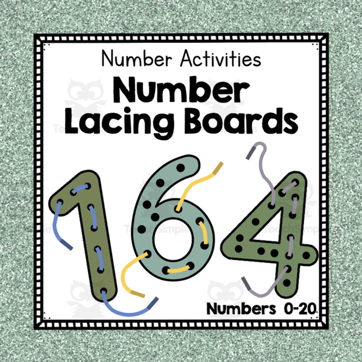 An educational teaching resource from Simply Schoolgirl entitled Number Lacing Boards | Preschool Number Resources downloadable at Teach Simple.
