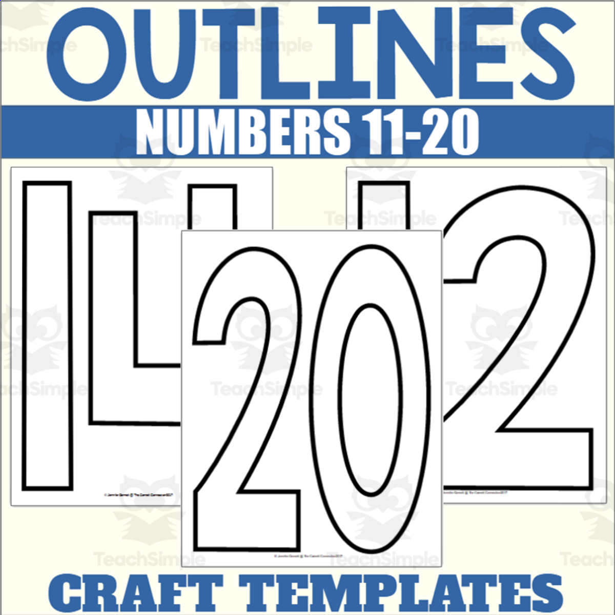 An educational teaching resource from The Connett Connection entitled Number Outlines 11-20 downloadable at Teach Simple.