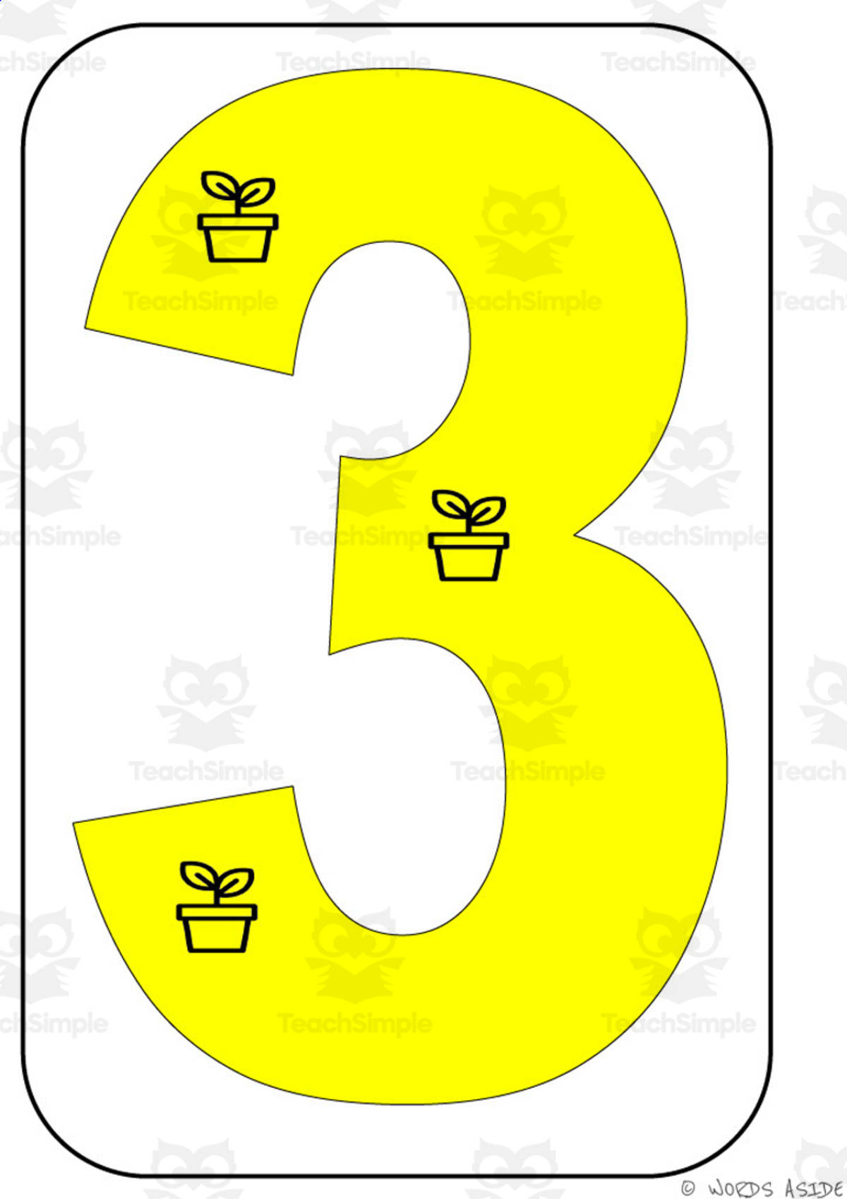 An educational teaching resource from WORDS ASIDE entitled Number Symbol Representation Cards Set C4 downloadable at Teach Simple.
