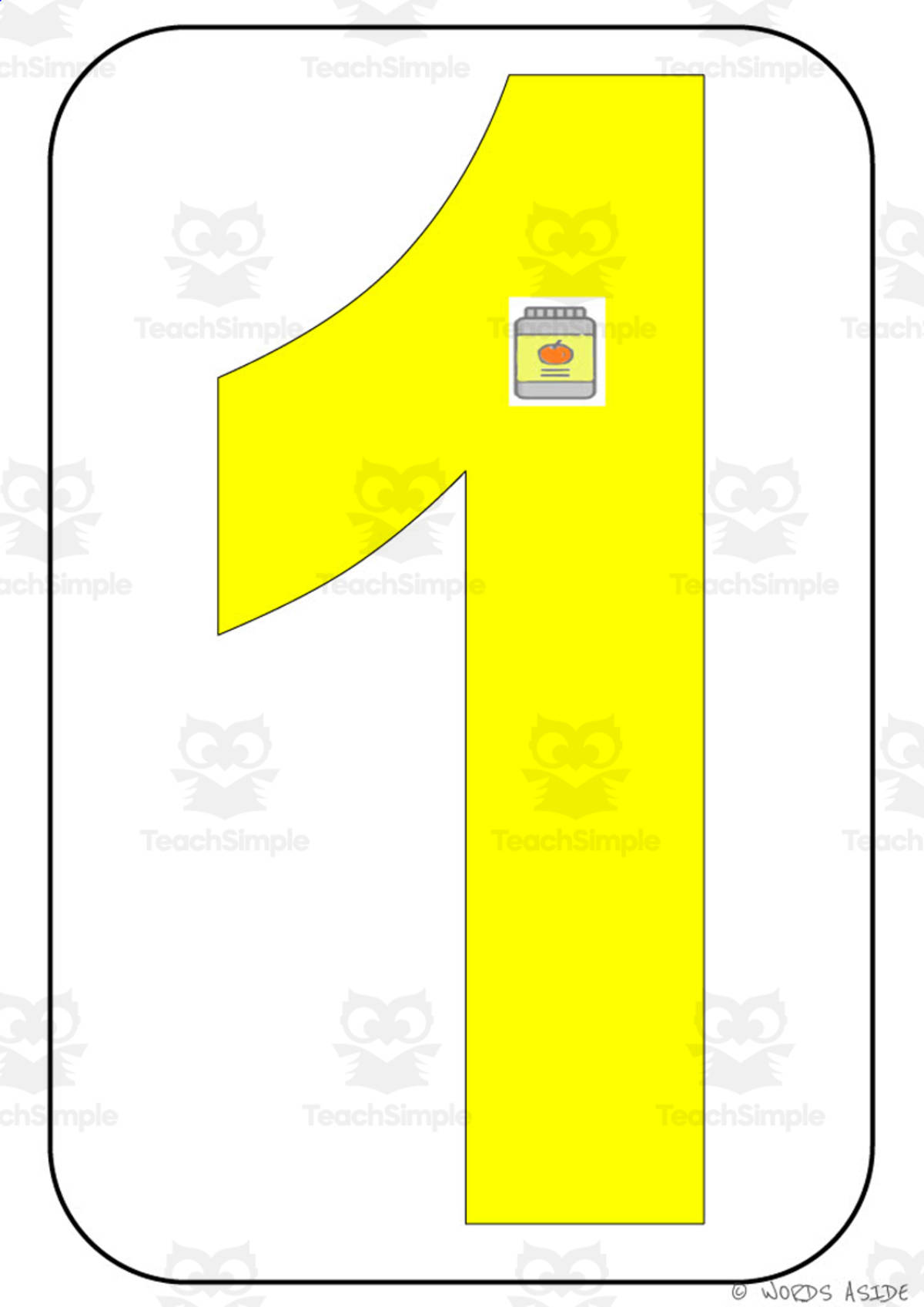 An educational teaching resource from WORDS ASIDE entitled Number Symbol Representation Cards Set E5 downloadable at Teach Simple.