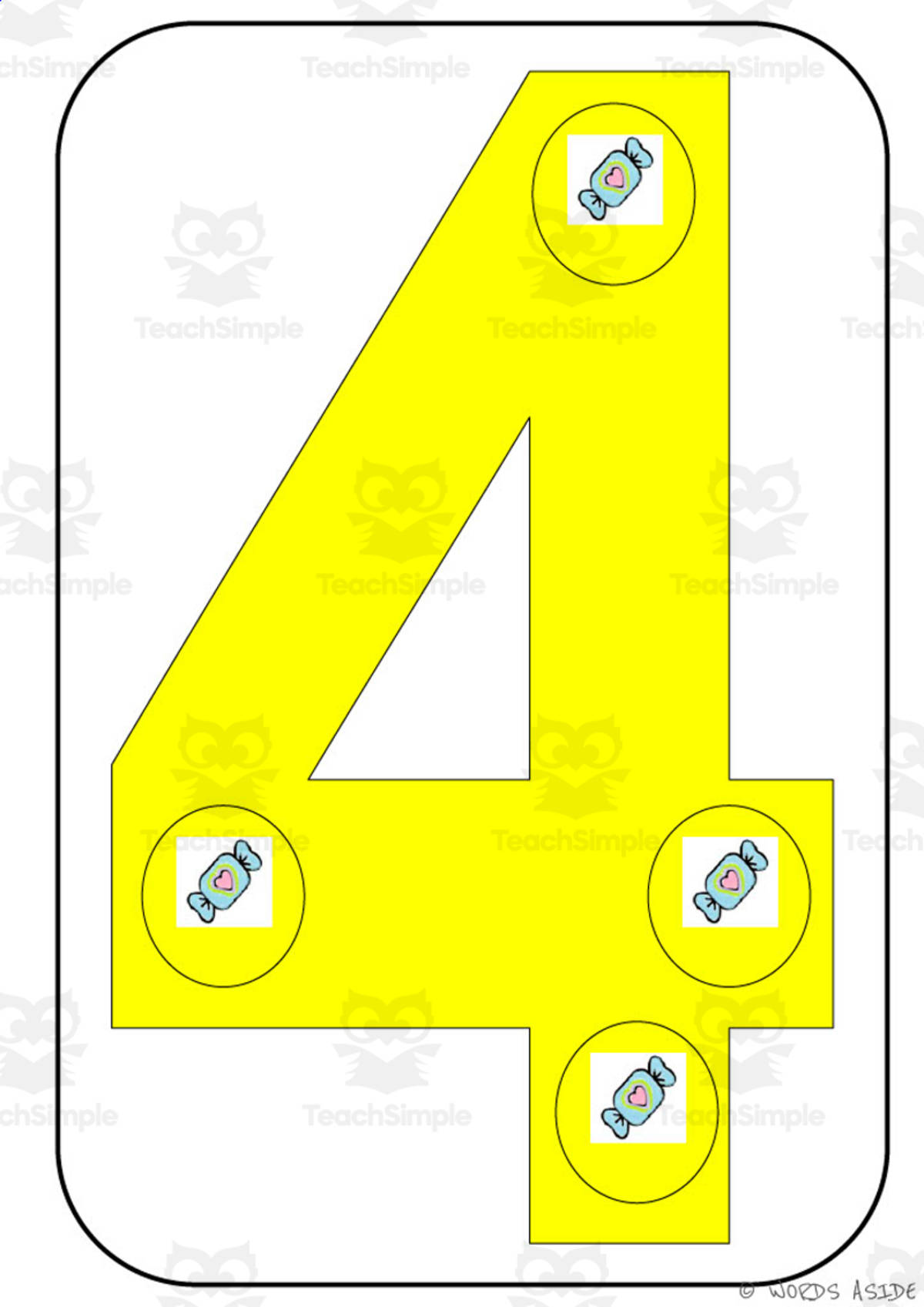 An educational teaching resource from WORDS ASIDE entitled Number Symbol Representation Cards Set F2 downloadable at Teach Simple.