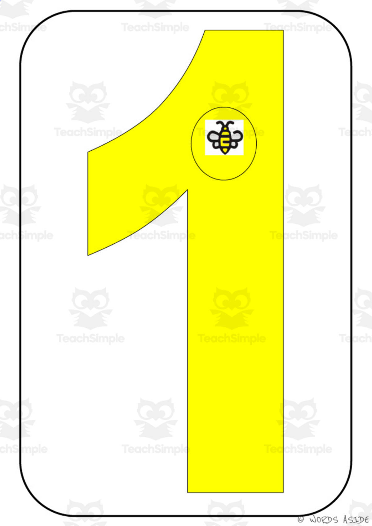 An educational teaching resource from WORDS ASIDE entitled Number Symbol Representation Cards Set F6 downloadable at Teach Simple.