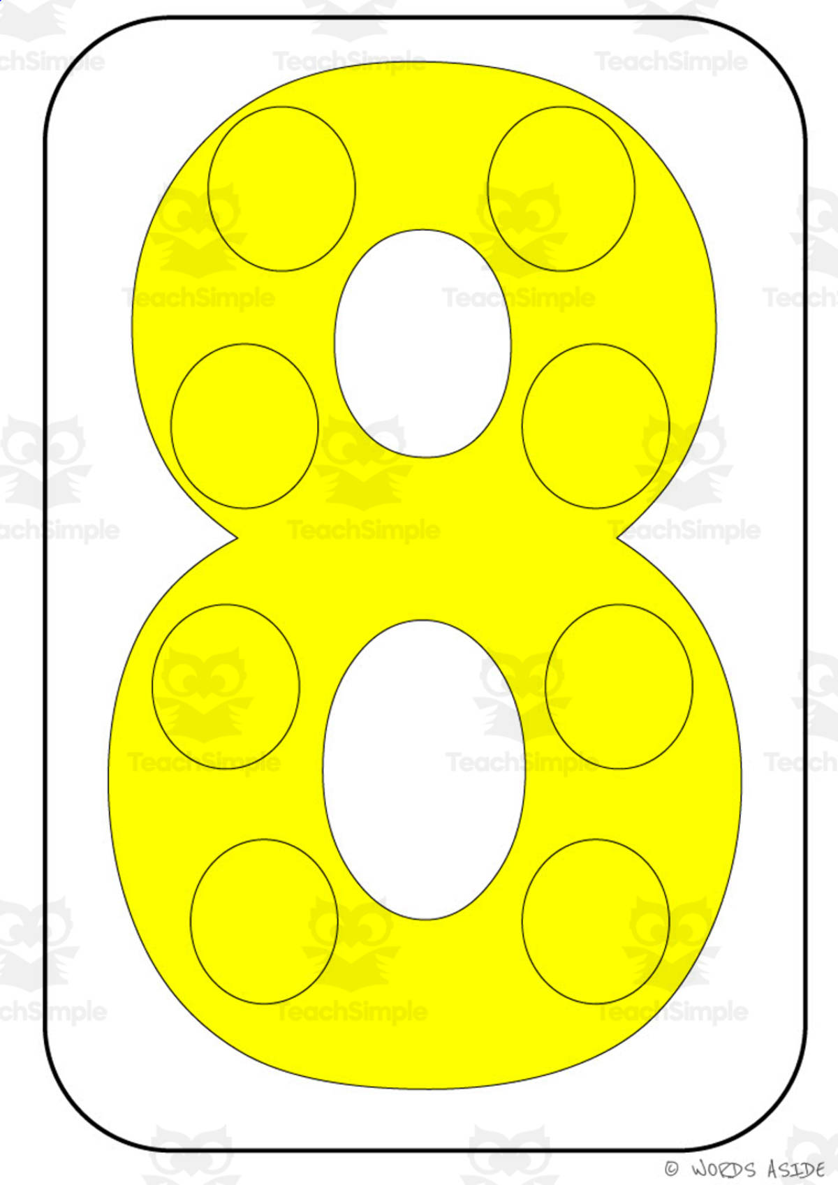 An educational teaching resource from WORDS ASIDE entitled Number Symbol Representation Cards Set G4 downloadable at Teach Simple.