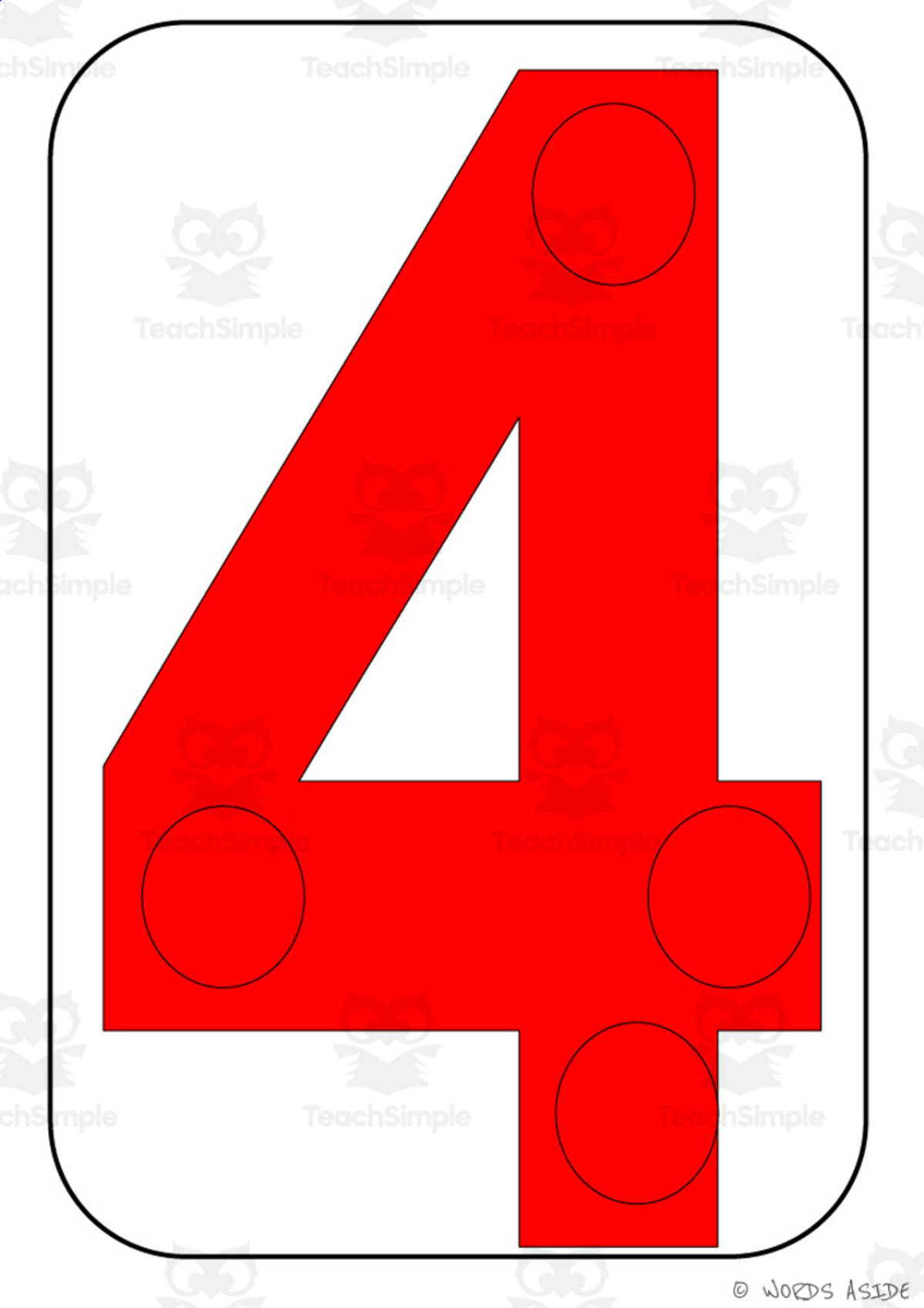An educational teaching resource from WORDS ASIDE entitled Number Symbol Representation Cards Set G5 downloadable at Teach Simple.