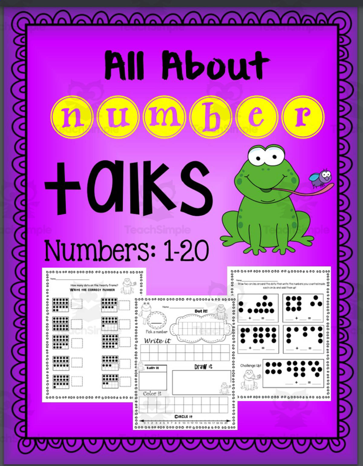 An educational teaching resource from K-5 Treasures entitled Number Talks: All about numbers 1-20 downloadable at Teach Simple.
