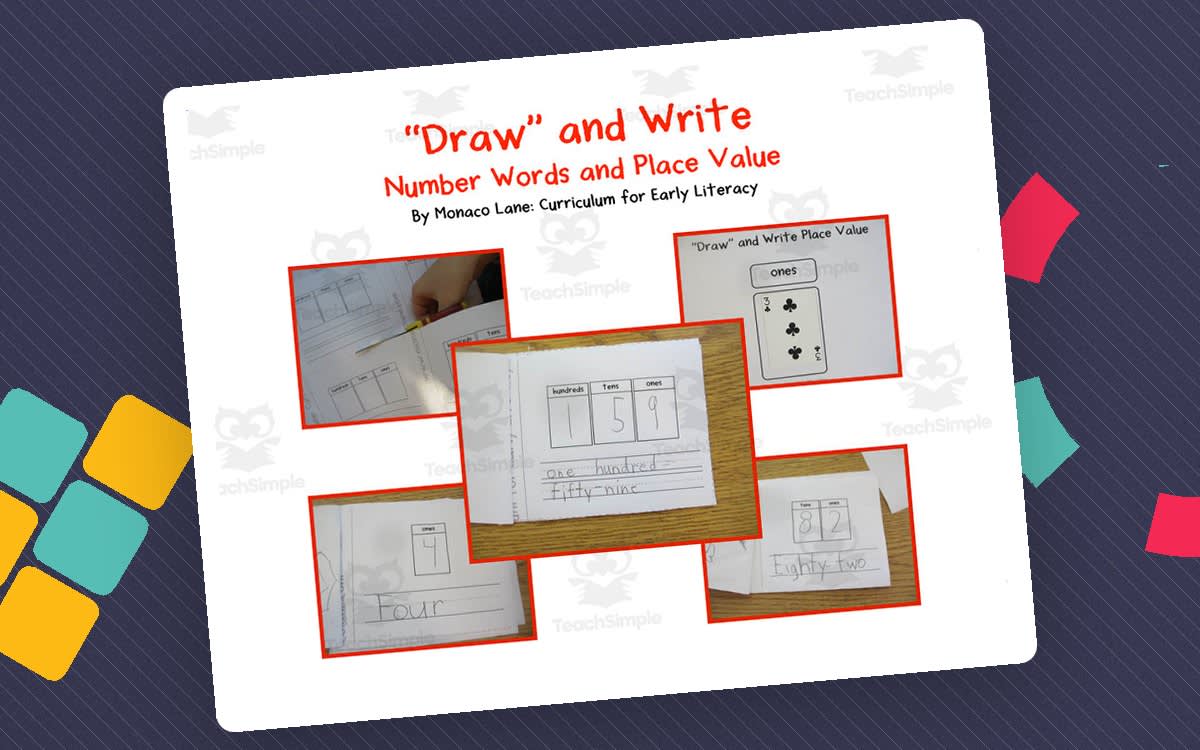 An educational teaching resource from Monaco Lane Curriculum for Early Literacy entitled Number Words and Place Value Activity Packet downloadable at Teach Simple.