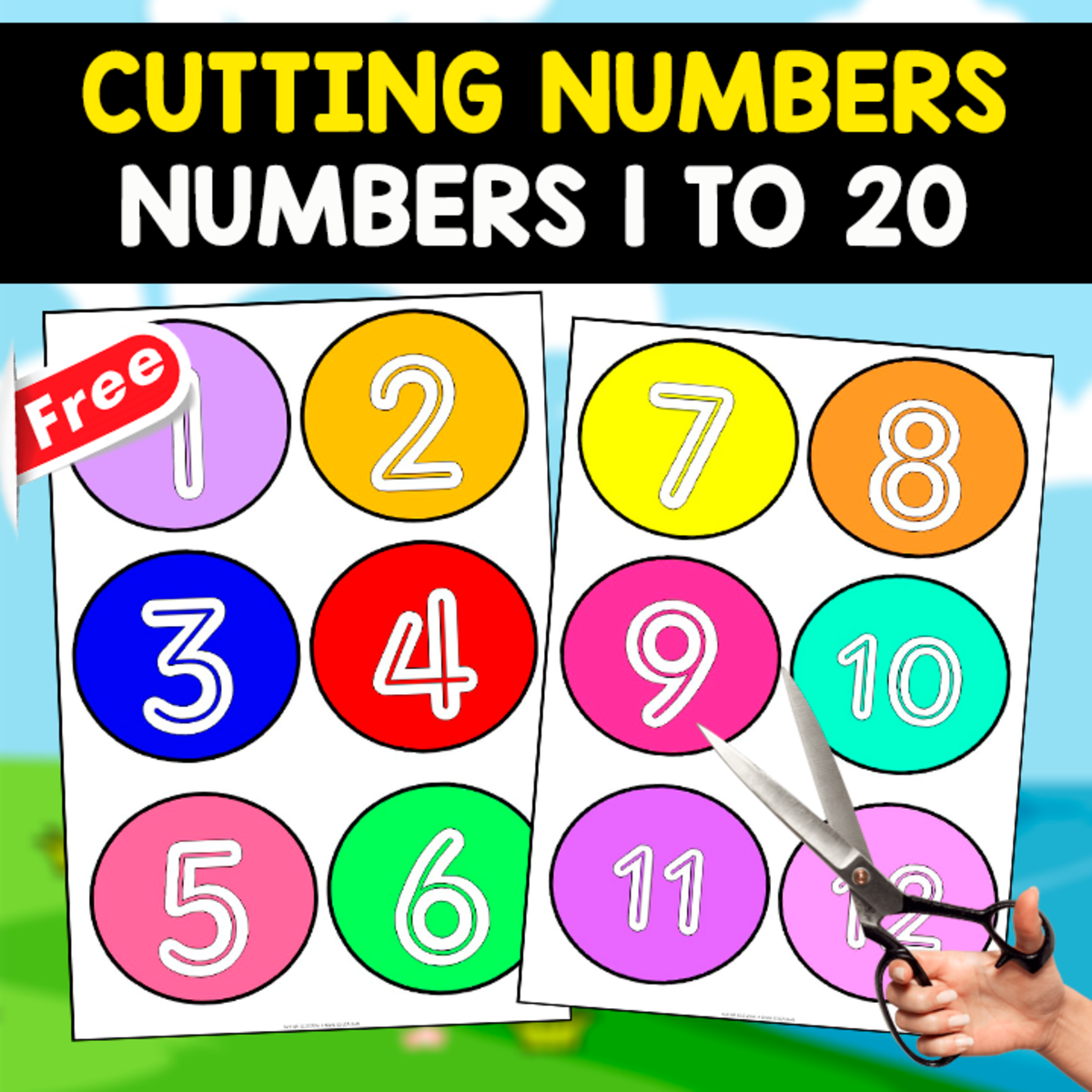 An educational teaching resource from EDITORIAL LAURA EDUCA entitled NUMBERS 1 TO 20 | FOR CUTTING | MATH RESOURCE downloadable at Teach Simple.