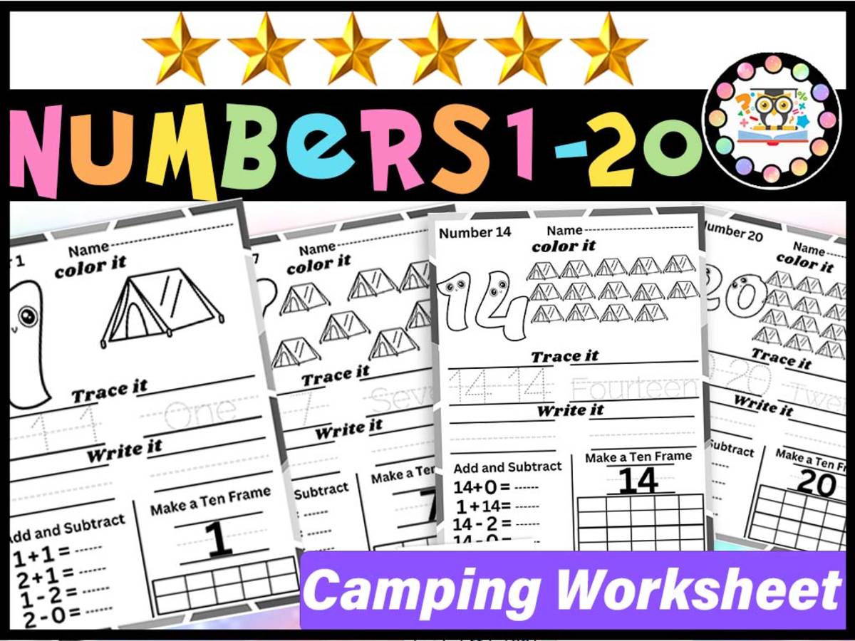 An educational teaching resource from LAMO entitled Numbers Counting 1 to 20 Worksheets  | Kindergarten Math Number downloadable at Teach Simple.
