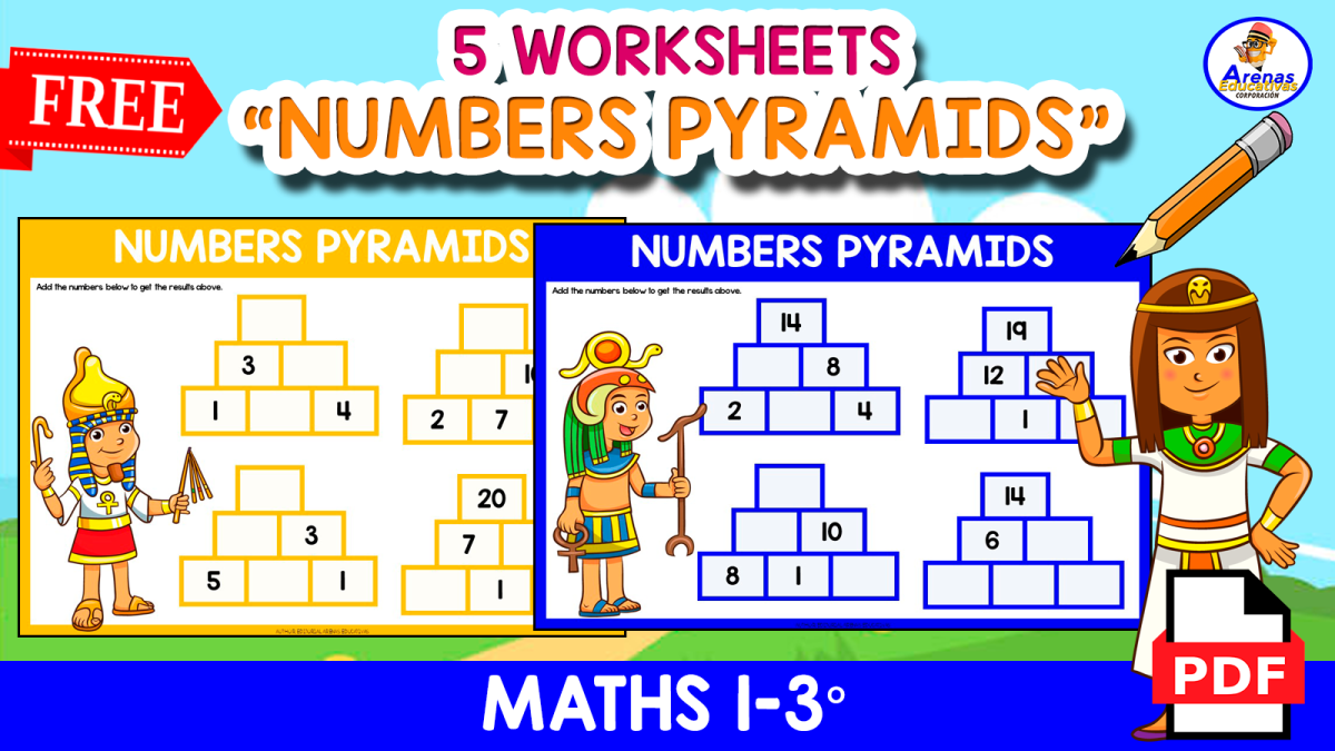 An educational teaching resource from EDITORIAL LAURA EDUCA entitled NUMBERS PYRAMIDS WITH ADDITION UP TO 20 | 20 Exercises downloadable at Teach Simple.