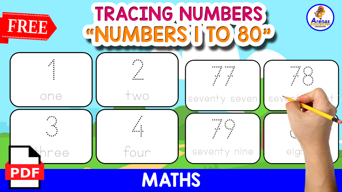 An educational teaching resource from EDITORIAL LAURA EDUCA entitled NUMBERS TRACING | NUMBERS 1 TO 80 downloadable at Teach Simple.