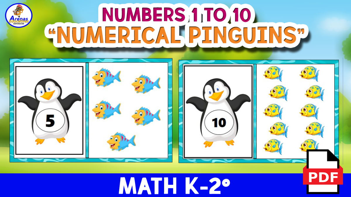 An educational teaching resource from EDITORIAL LAURA EDUCA entitled NUMERICAL PINGUINS - Numbers 1 to 10 GAME downloadable at Teach Simple.