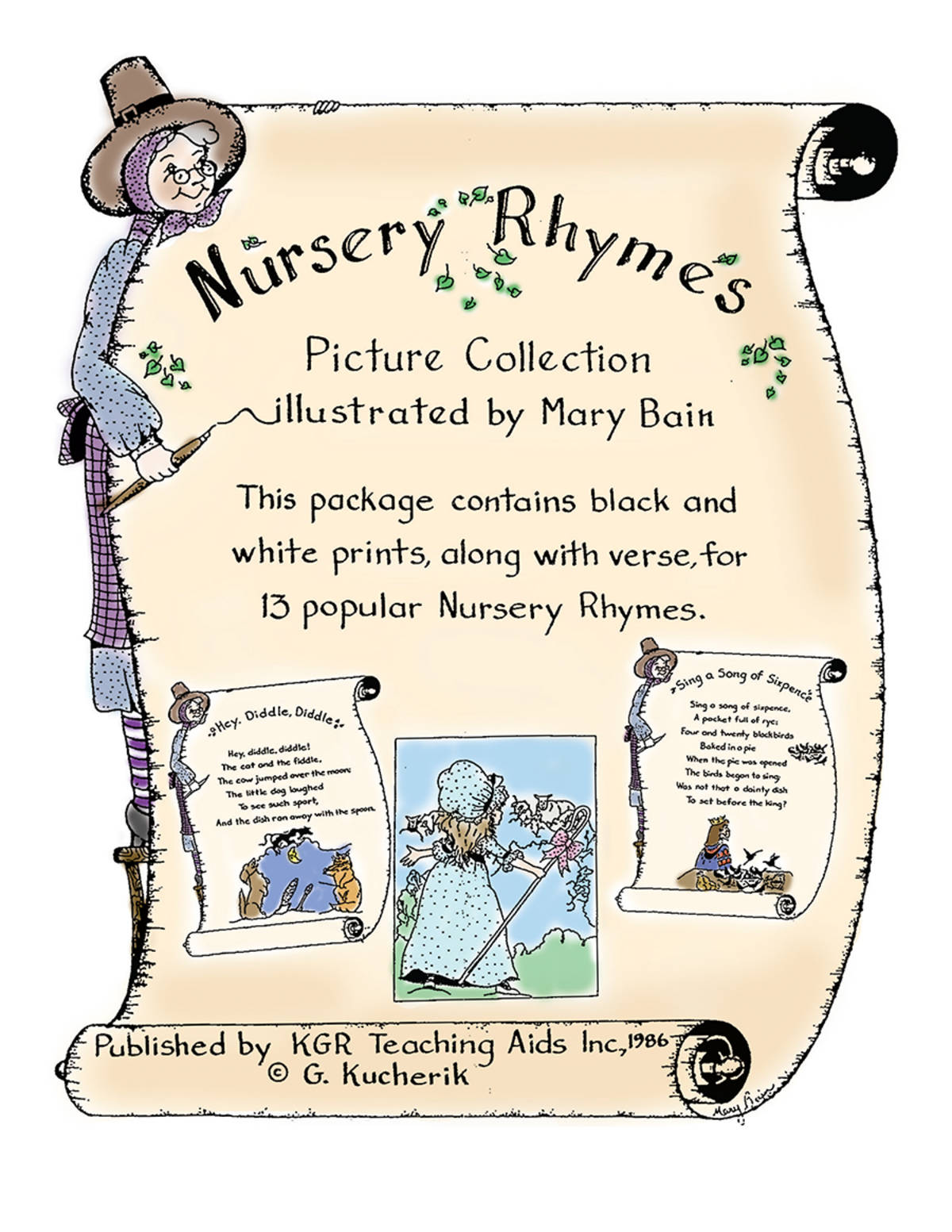 An educational teaching resource from Classroom Complete Press entitled NURSERY RHYMES (PICTURES & VERSES) Gr. K-4 downloadable at Teach Simple.