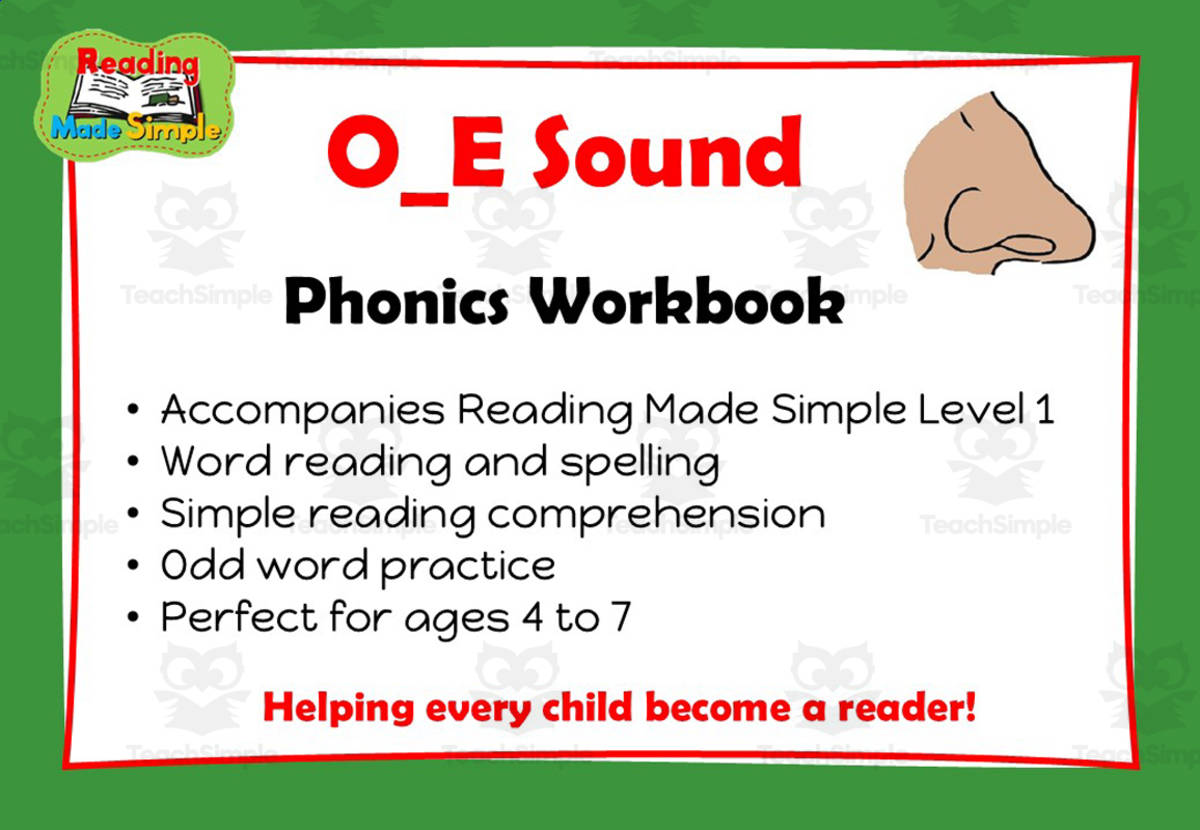 An educational teaching resource from Lilibette's Resources entitled O_E: Phonics Workbook Reading Made Simple downloadable at Teach Simple.