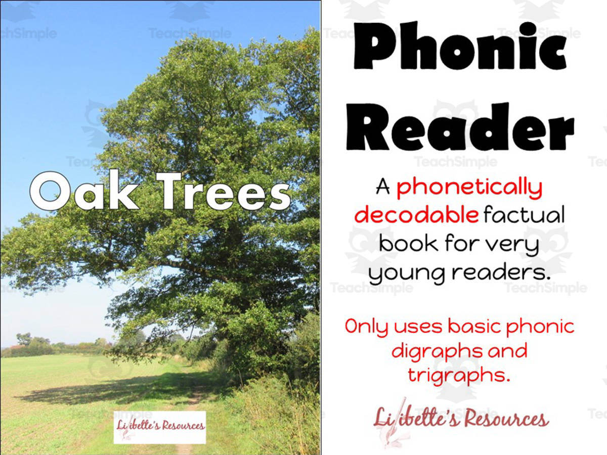 An educational teaching resource from Lilibette's Resources entitled Oak Trees Decodable Reading Book for Guided Reading downloadable at Teach Simple.