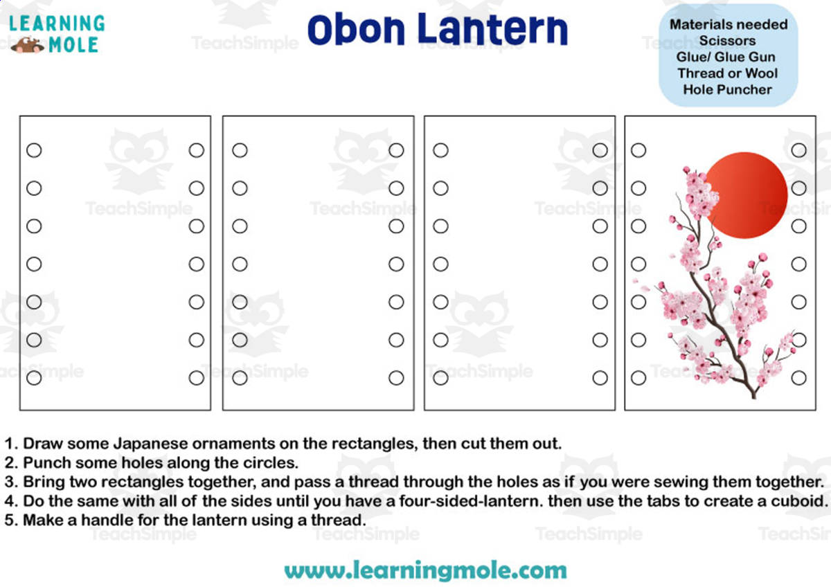 An educational teaching resource from Educational Voice entitled Obon Lantern Activity downloadable at Teach Simple.