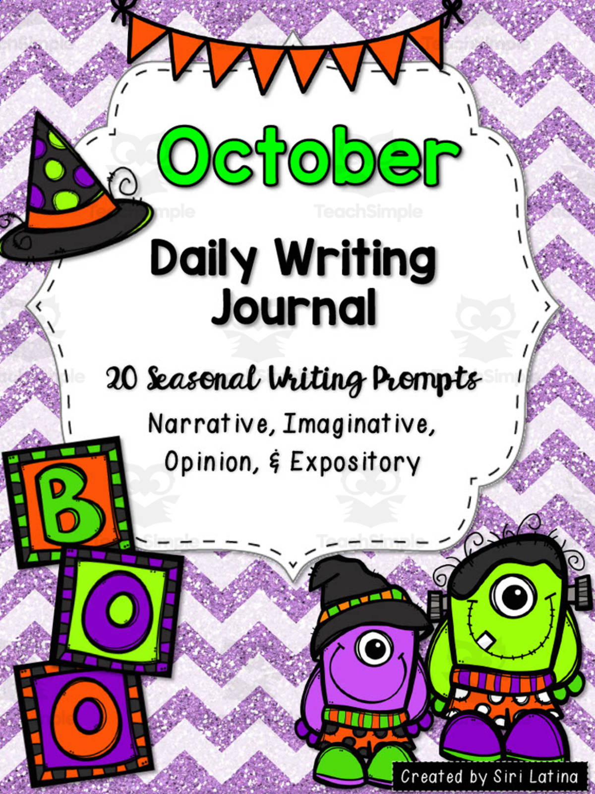An educational teaching resource from Siri Latina entitled October Daily Writing Journal downloadable at Teach Simple.