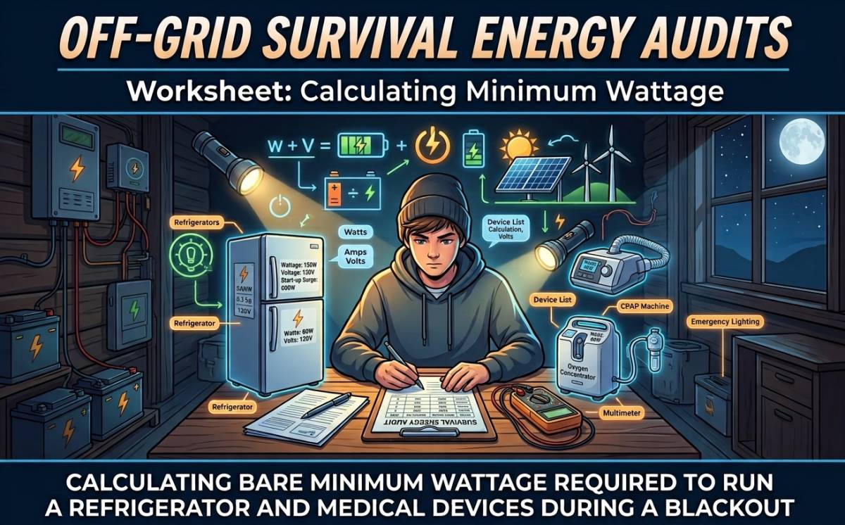 An educational teaching resource from Creative Book Store entitled Off-Grid Survival Energy Audits downloadable at Teach Simple.