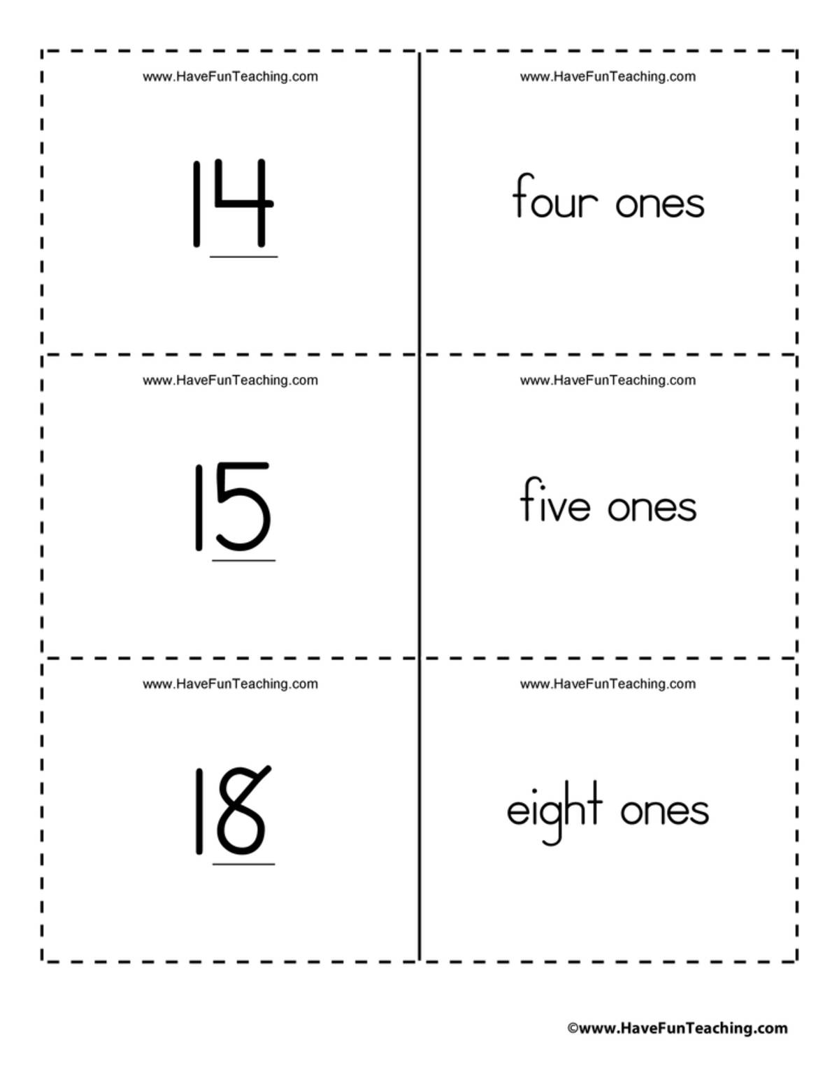 An educational teaching resource from Have Fun Teaching entitled Ones, Tens, Hundreds Place Value Flash Cards downloadable at Teach Simple.