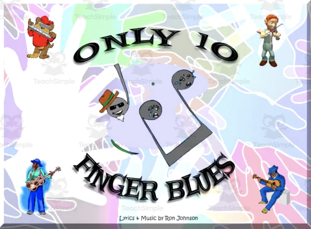 An educational teaching resource from MathDog Media entitled "Only Ten Finger Blues" Math Song downloadable at Teach Simple.