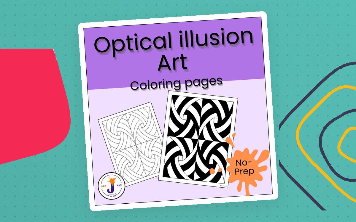 An educational teaching resource from Math & Art by Joseph entitled Op Art Coloring Pages | Optical Illusion Art downloadable at Teach Simple.