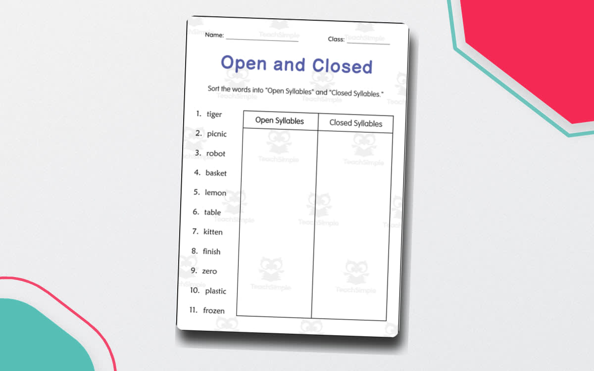 An educational teaching resource from Clever Crafters entitled Open and Closed Syllables Worksheets in Spanish downloadable at Teach Simple.