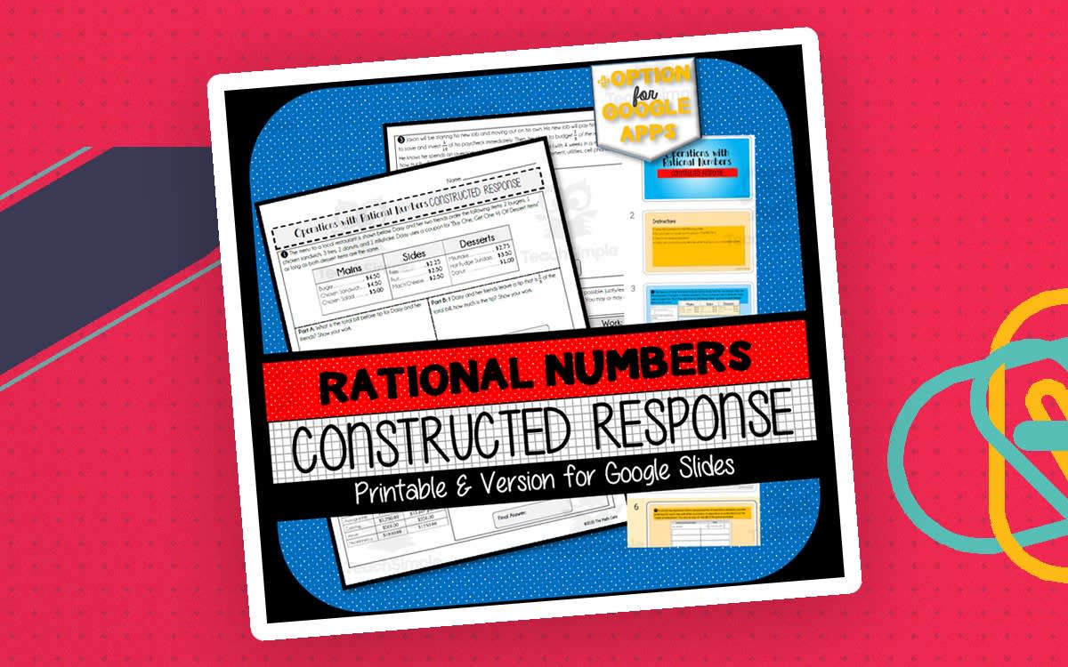 An educational teaching resource from The Math Cafe entitled Operations with Rational Numbers CONSTRUCTED RESPONSE downloadable at Teach Simple.