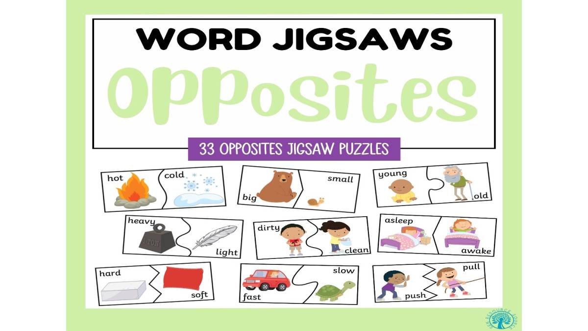 An educational teaching resource from SEN Resource Source entitled Opposite Word Jigsaws downloadable at Teach Simple.