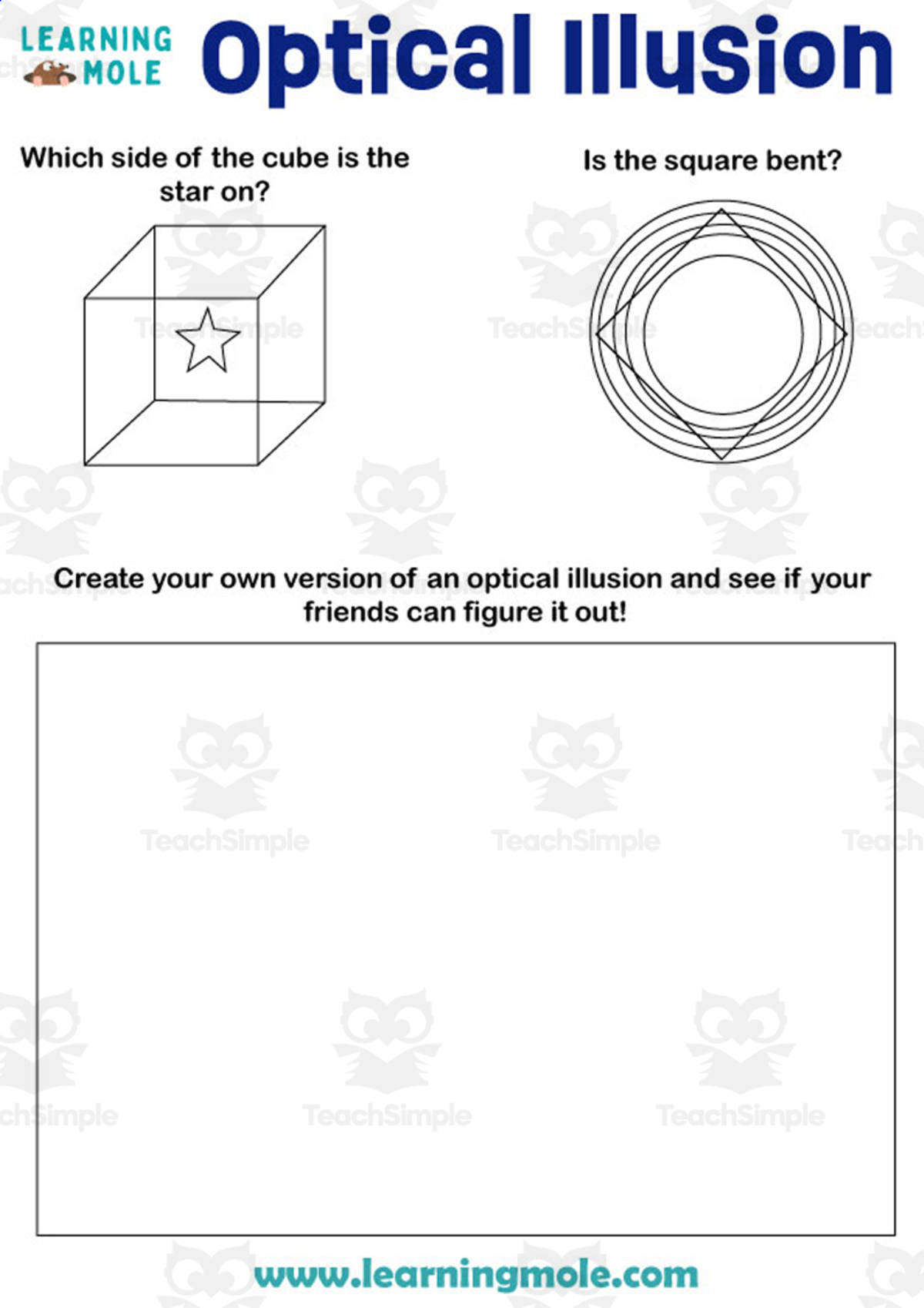 An educational teaching resource from Educational Voice entitled Optic Illusion Activity downloadable at Teach Simple.