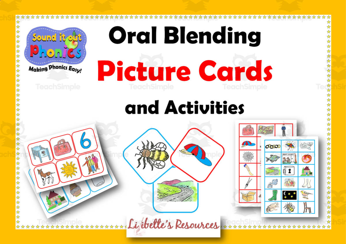 An educational teaching resource from Lilibette's Resources entitled Oral Blending Picture Cards and Activities downloadable at Teach Simple.