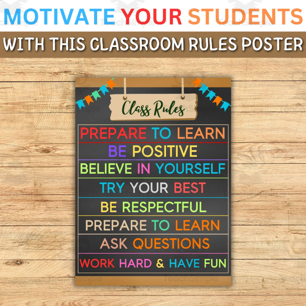 An educational teaching resource from Style Your Classroom entitled Order and Productivity in the Classroom Rules and Expectations Posters downloadable at Teach Simple.