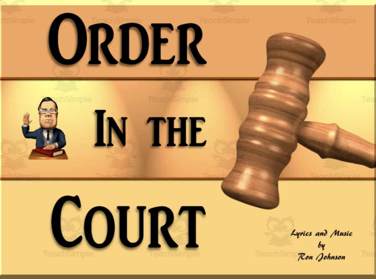 An educational teaching resource from MathDog Media entitled "Order in the Court" Math Song downloadable at Teach Simple.