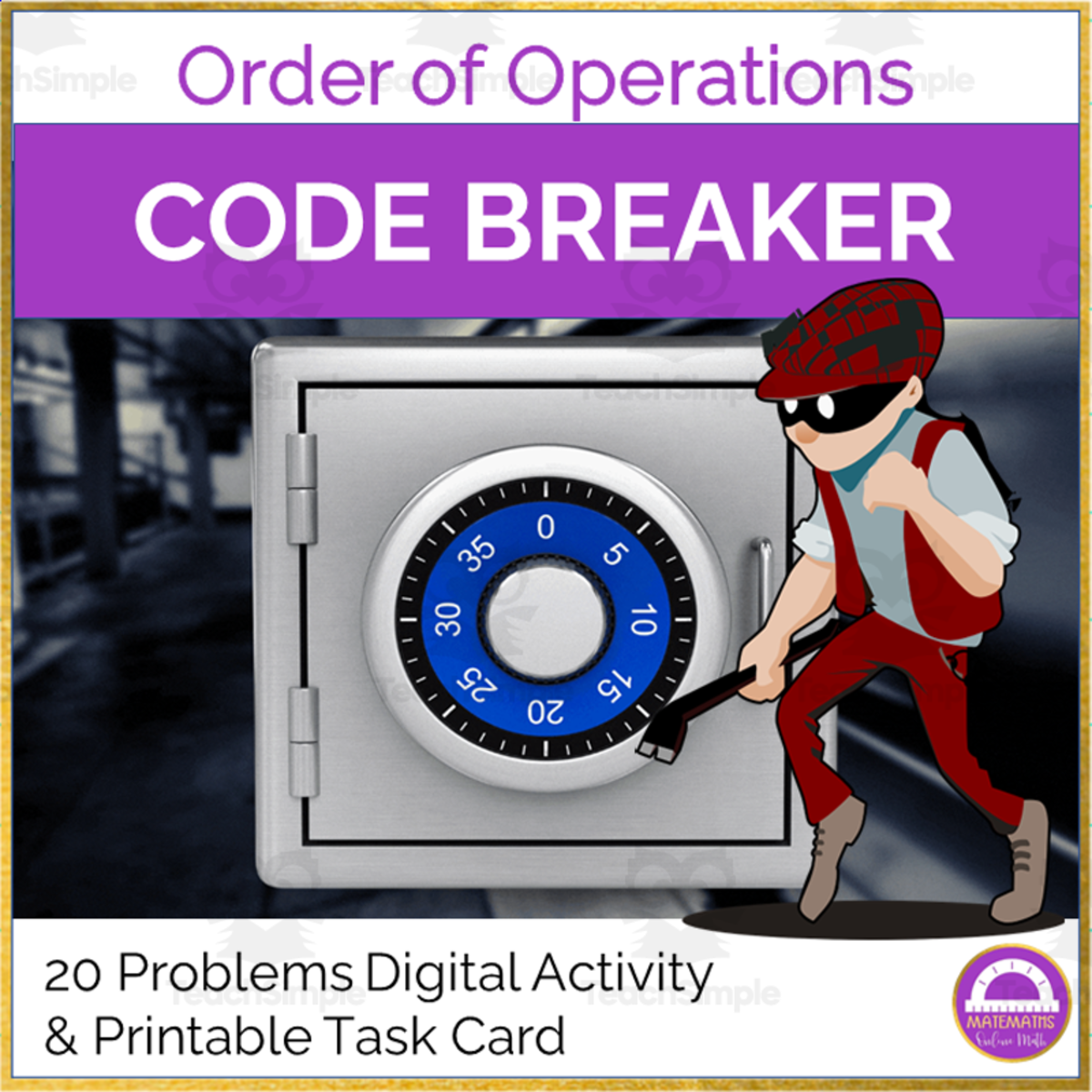 An educational teaching resource from Matemaths entitled Order of Operations | Digital Escape Room Code Breaker downloadable at Teach Simple.