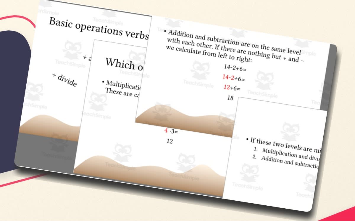 An educational teaching resource from TheBrightestKid entitled Order of Operations PowerPoint for 3rd and 4th Grades downloadable at Teach Simple.