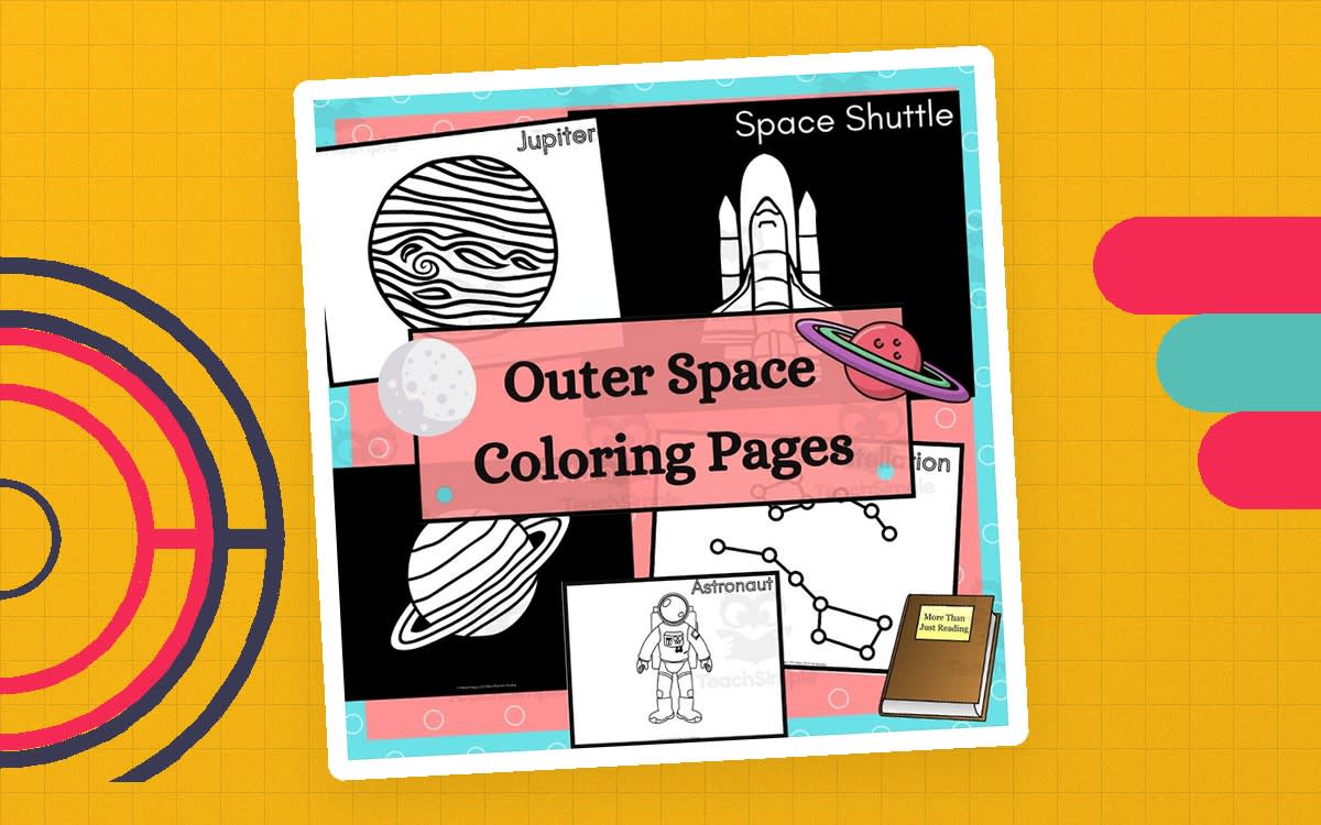 An educational teaching resource from More Than Just Reading entitled Outer Space Coloring Pages downloadable at Teach Simple.