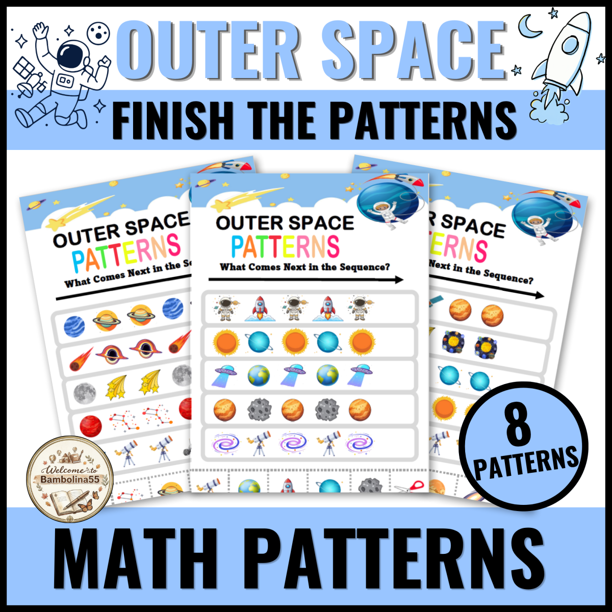 Patterns in Space Worksheets for Young Learners preview