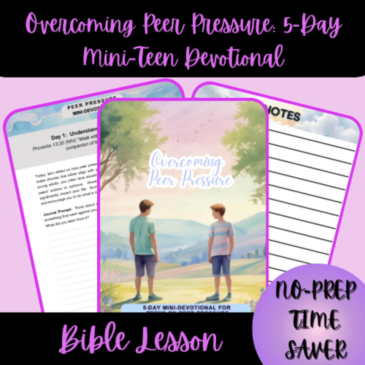 An educational teaching resource from Homeschool with Big Easy Homeschooling Mom entitled Overcoming Peer Pressure: 5-Day Teen Mini-Devotional downloadable at Teach Simple.