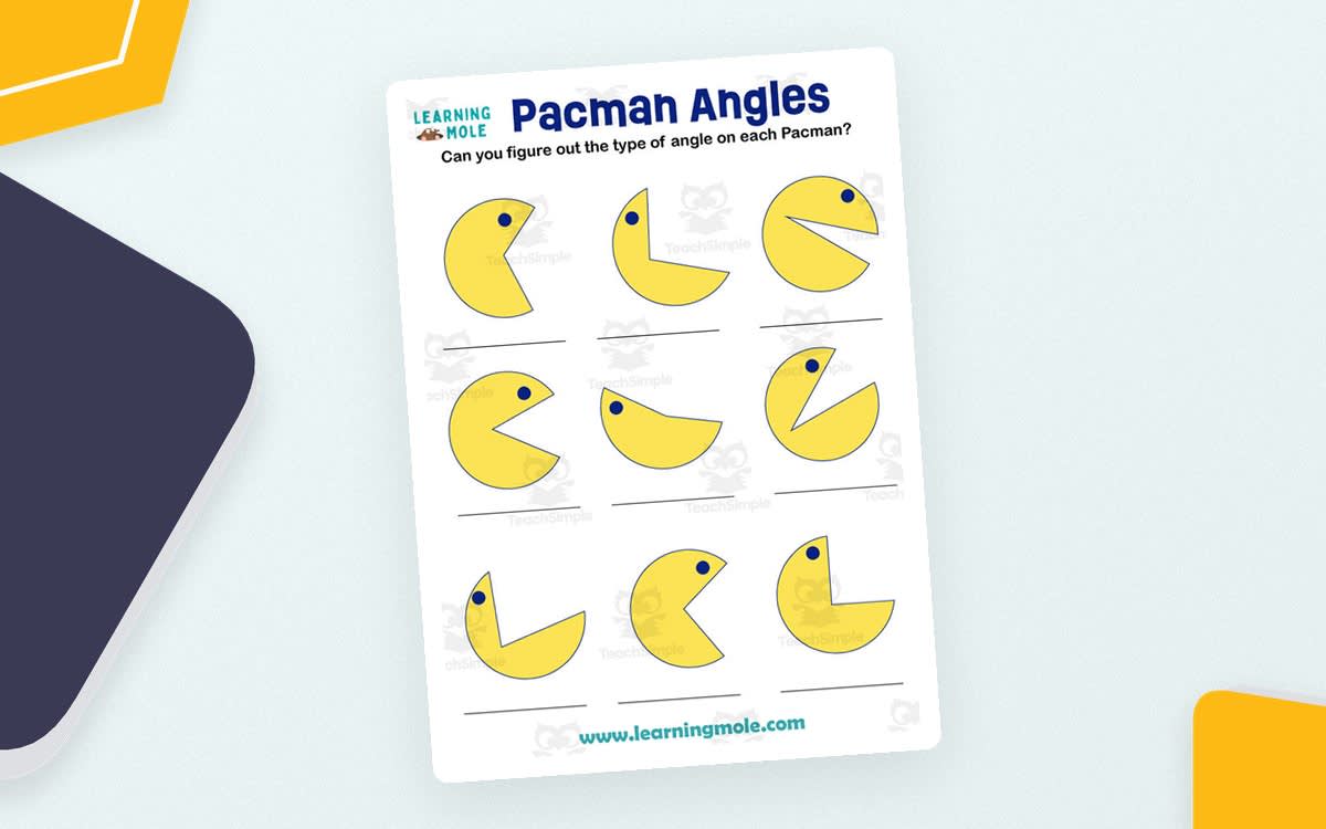 An educational teaching resource from Educational Voice entitled Pacman Angles Activity downloadable at Teach Simple.
